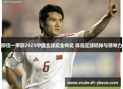 邵佳一荣获2025中国金球奖金帅奖 体现足球精神与领导力